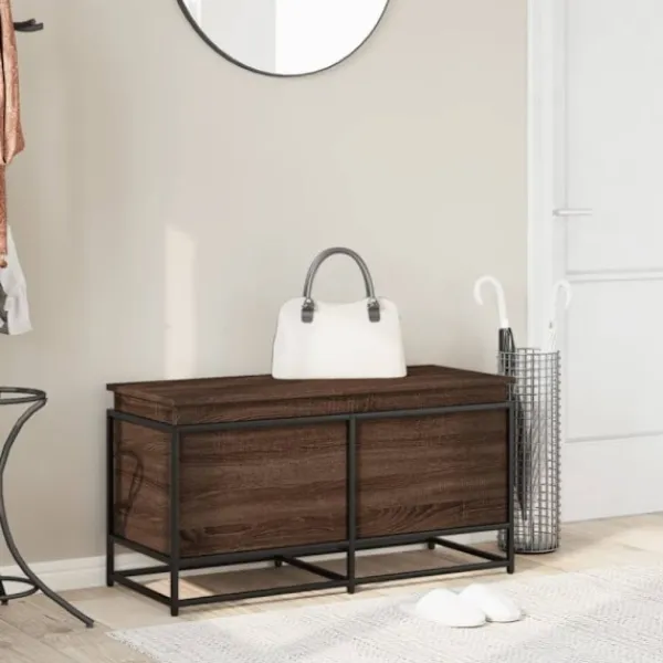 vidaXL Kistor & Koffertar>Förvaringslåda med lock brun ek 100x40x51,5 cm konstruerat trä