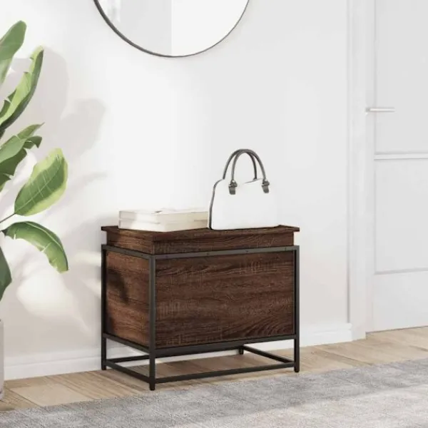 vidaXL Kistor & Koffertar>Förvaringslåda med lock brun ek 60x40x51,5 cm konstruerat trä