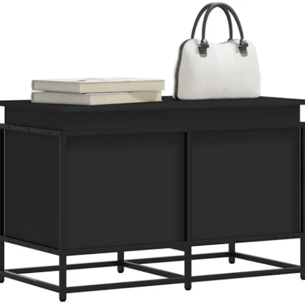 vidaXL Kistor & Koffertar>Förvaringslåda med lock svart 80x40x51,5 cm konstruerat trä