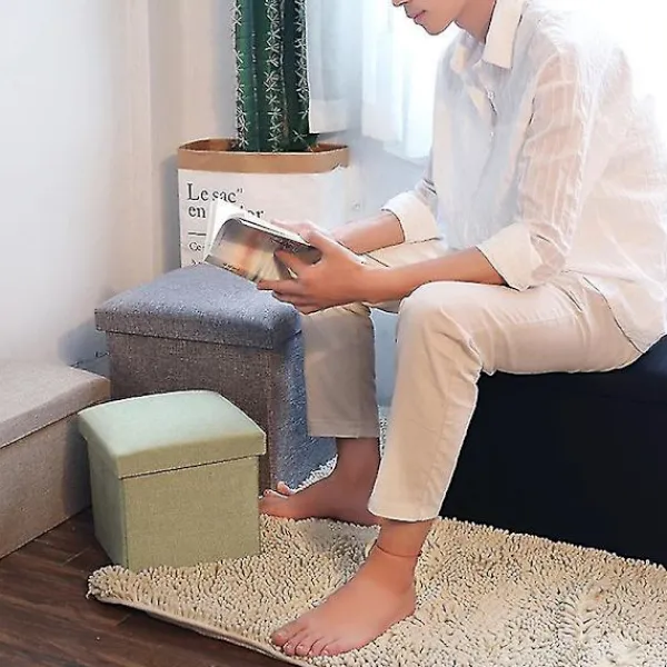 Pallar>Förvaringslåda med stark bärighet, hopfällbar tyg, mångsidig förvaringsfåtölj, kubformad sittplats för hemmet Qinhai 40cm