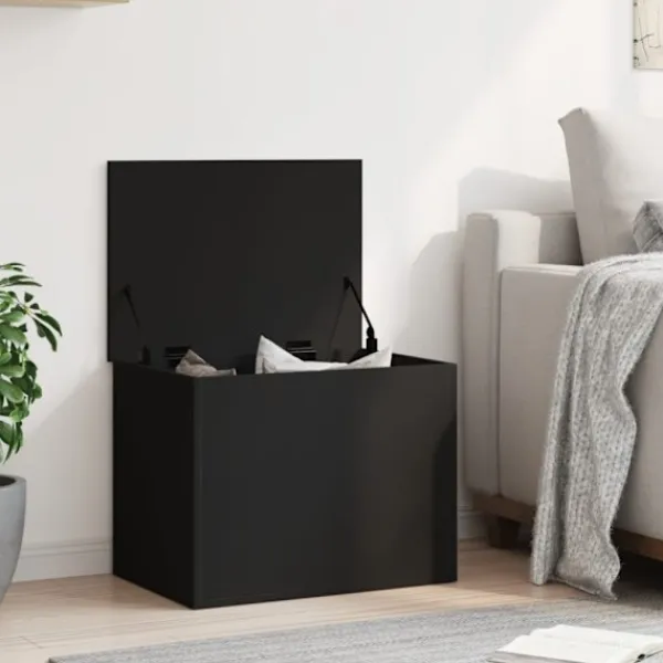 vidaXL Kistor & Koffertar>Förvaringslåda svart 60x42x46 cm konstruerat trä