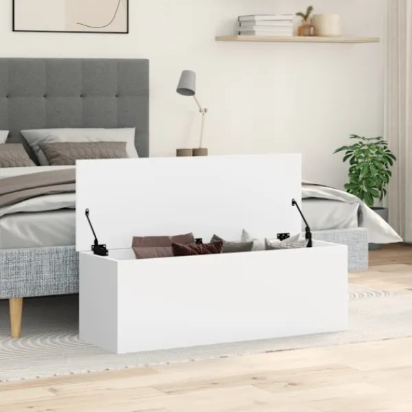 vidaXL Kistor & Koffertar>Förvaringslåda vit 102x35x35 cm konstruerat trä
