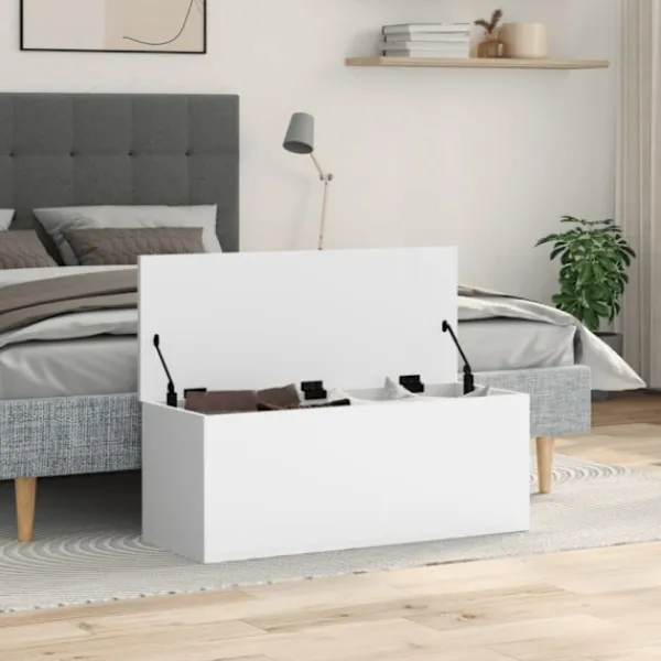 vidaXL Kistor & Koffertar>Förvaringslåda vit 90x35x35 cm konstruerat trä