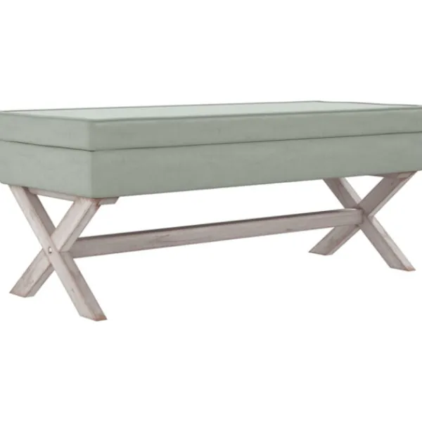 vidaXL Pallar>Förvaringspall ljusgrå 110x45x49 cm sammet
