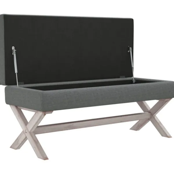 vidaXL Pallar>Förvaringspall mörkgrå 110x45x49 cm tyg