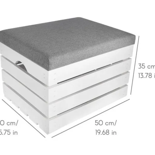 CREATIVE DECO Sittpuffar>Förvaringspuff - - - Inomhus - 50 x 40 x 35 cm