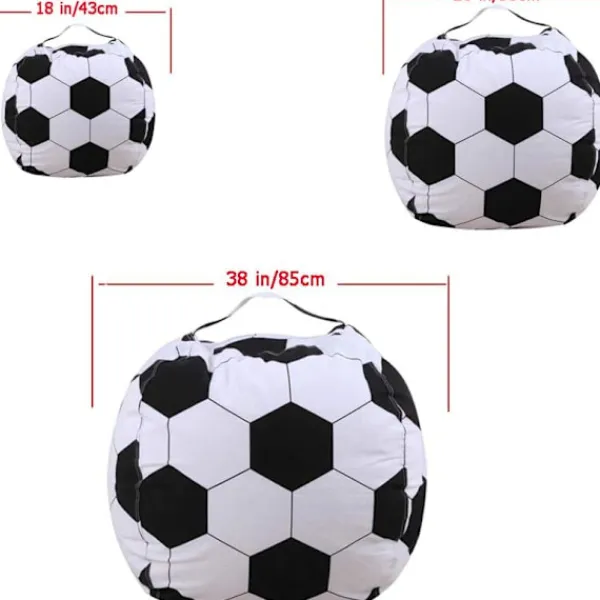 Sittsäckar>Förvaringssäck för gosedjur, barn, sittsäcköverdrag (ej fyllning) 66 cm, Fotboll