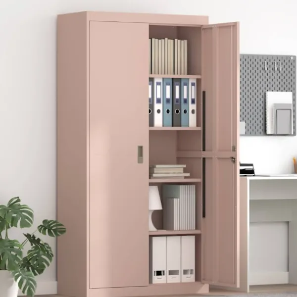 vidaXL Skåp>Förvaringsskåp 2 pcs Rosa 90 x 40 x 180 cm Kallvalsat Stål
