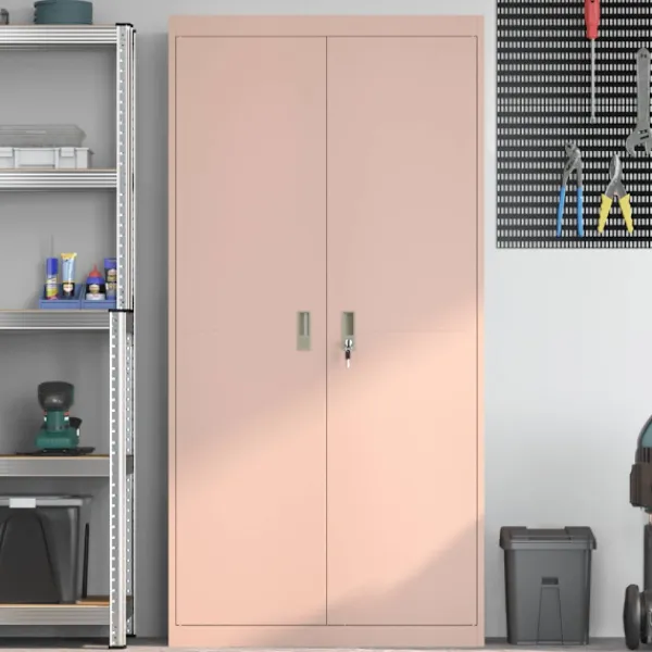 vidaXL Skåp>Förvaringsskåp 2 pcs Rosa 90 x 40 x 180 cm Kallvalsat Stål