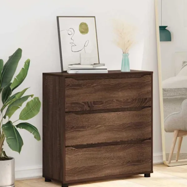 vidaXL Byråer>Förvaringsskåp Brun Ek 80 x 31 x 81 cm Konstruerat trä