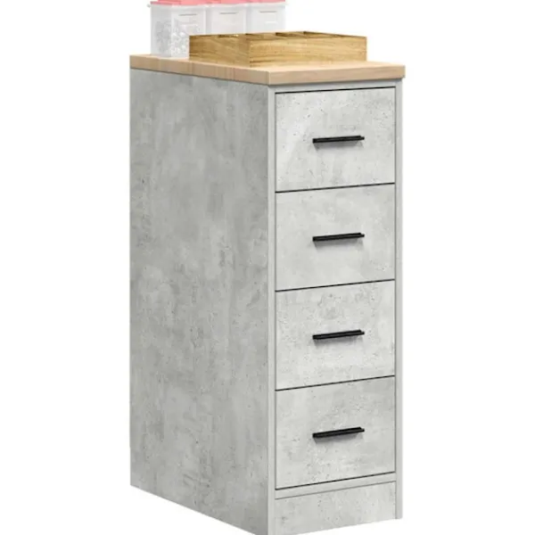 vidaXL Byråer>Förvaringsskåp för garage Betonggrå 30x51x85cm massivt trä furu
