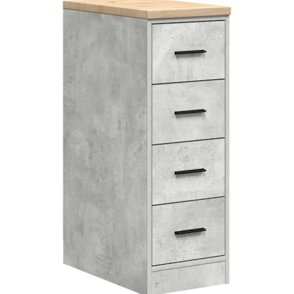 vidaXL Byråer>Förvaringsskåp för garage Betonggrå 30x51x85cm massivt trä furu