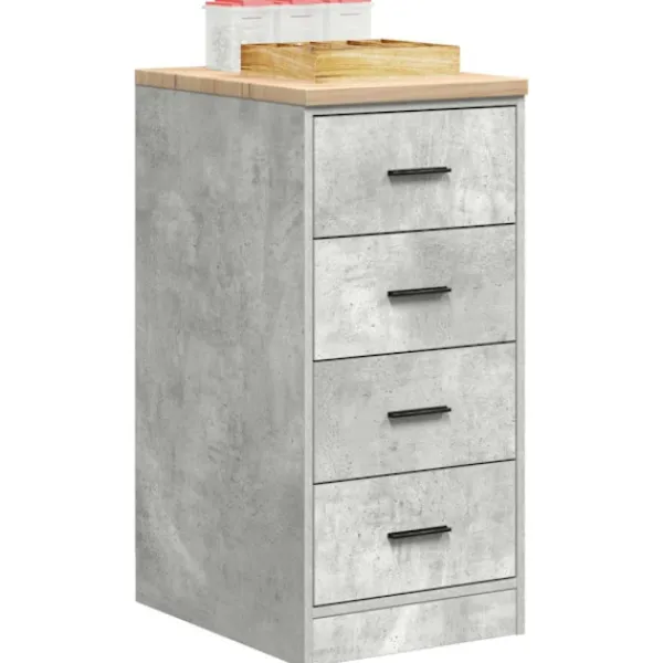 vidaXL Byråer>Förvaringsskåp för garage Betonggrå 40x51x85cm massivt trä furu