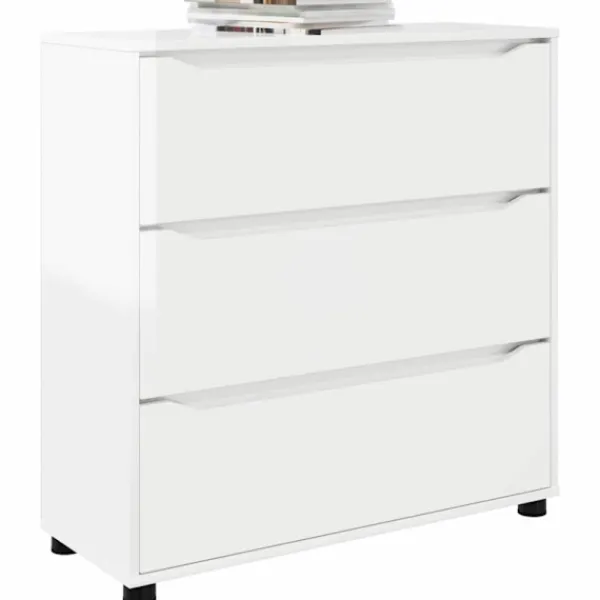vidaXL Byråer>Förvaringsskåp Högblanka vita 80 x 31 x 81 cm Konstruerat trä