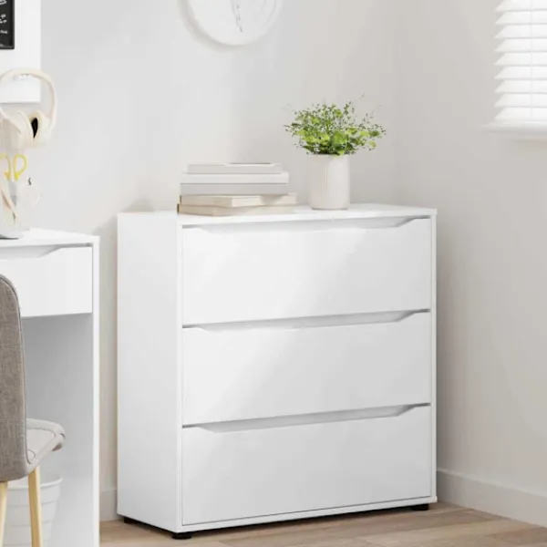 vidaXL Byråer>Förvaringsskåp Högblanka vita 80 x 31 x 81 cm Konstruerat trä