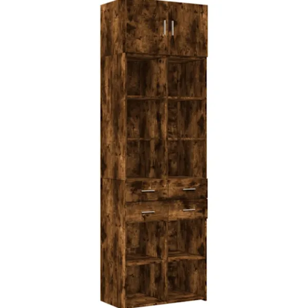 vidaXL Skåp>Förvaringsskåp rökfärgad ek 70x42,5x225 cm konstruerat trä