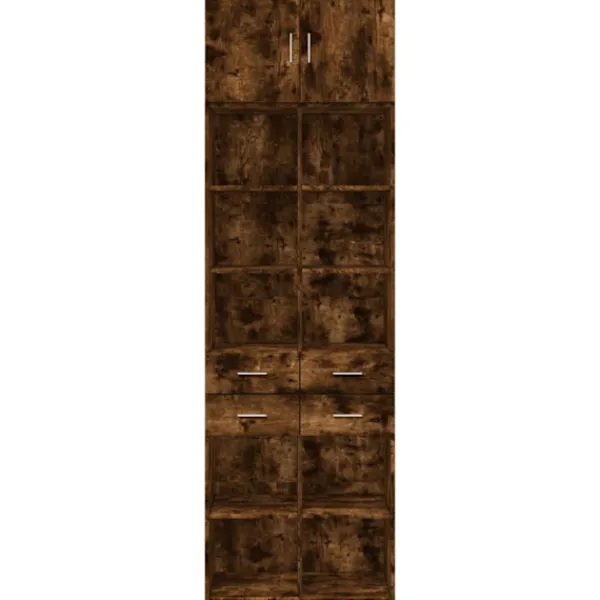 vidaXL Skåp>Förvaringsskåp rökfärgad ek 70x42,5x225 cm konstruerat trä