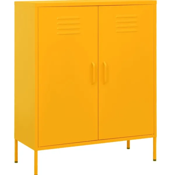vidaXL Skåp>Förvaringsskåp senapsgul 80x35x101,5 cm stål