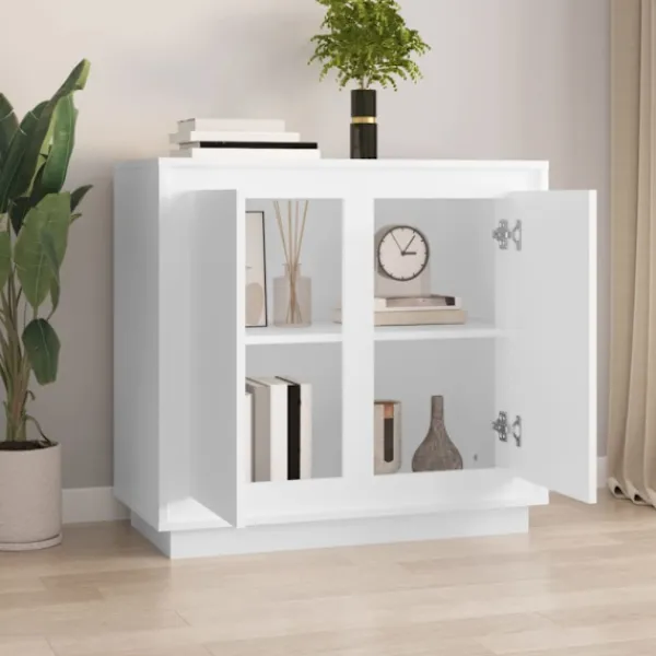 vidaXL Skåp>Förvaringsskåp vit 80x34x75 cm konstruerat trä