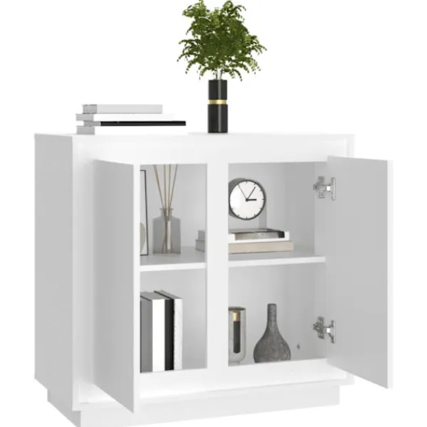vidaXL Skåp>Förvaringsskåp vit 80x34x75 cm konstruerat trä