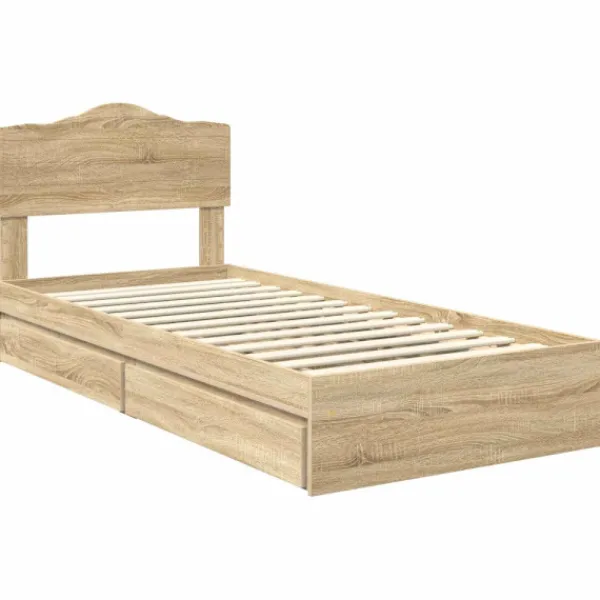 vidaXL Sängar>Förvaringssäng med låda Sonoma-ek 90 x 200 cm Konstruerat trä