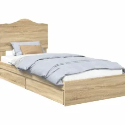 vidaXL Sängar>Förvaringssäng med låda Sonoma-ek 100 x 200 cm Konstruerat trä