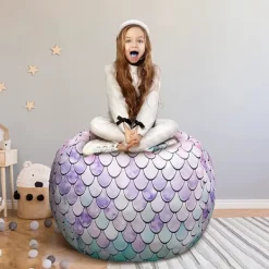 Sittpuffar>Förvaringsöverdrag för gosedjur till barnstol (utan fyllning) 96 cm, Lila