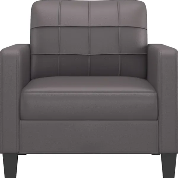 vidaXL Fåtöljer>Fåtölj Grå 60 cm konstläder
