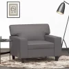 vidaXL Fåtöljer>Fåtölj Grå 60 cm konstläder