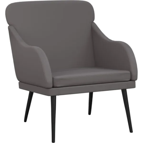 vidaXL Fåtöljer>Fåtölj grå 63x76x80 cm konstläder