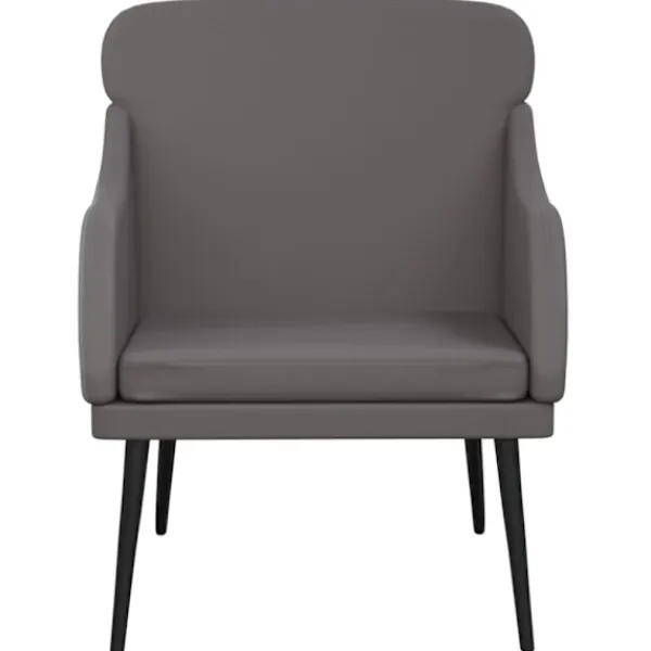 vidaXL Fåtöljer>Fåtölj grå 63x76x80 cm konstläder