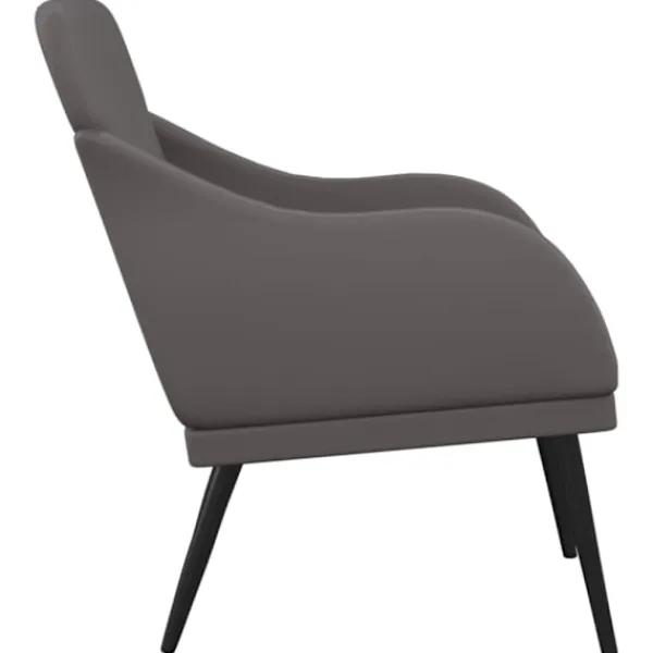 vidaXL Fåtöljer>Fåtölj grå 63x76x80 cm konstläder