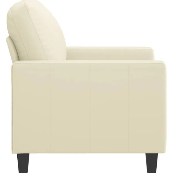 vidaXL Fåtöljer>Fåtölj Gräddvit 60 cm konstläder