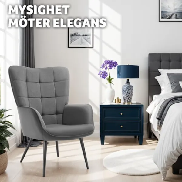 tectake Fåtöljer>Fåtölj Hygge, ergonomisk, belastningskapacitet 150 kg