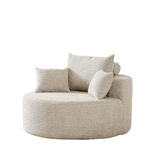 Fåtöljer>Fåtölj i skum och chenille, khaki, för en person, ingen montering krävs, modern och mjuk loungestol för vardagsrum, sovrum, lounge och showroom | Fyndiq