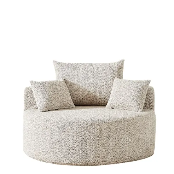 Fåtöljer>Fåtölj i skum och chenille, khaki, för en person, ingen montering krävs, modern och mjuk loungestol för vardagsrum, sovrum, lounge och showroom | Fyndiq