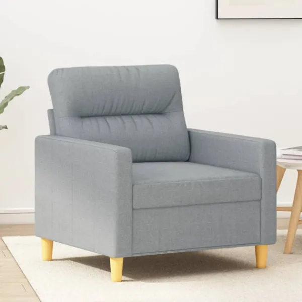 vidaXL Fåtöljer>Fåtölj ljusgrå 60 cm tyg