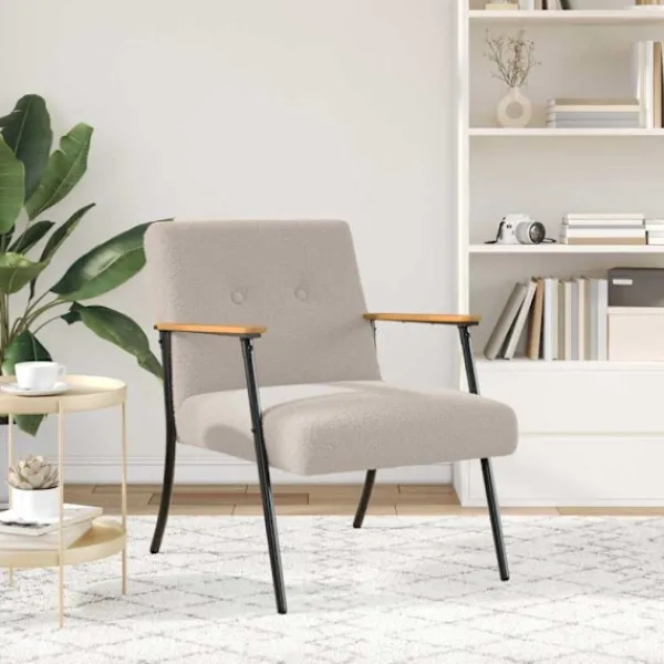 vidaXL Fåtöljer>fåtölj Ljusgrå 59 x 75 x 78 cm Krälsig Ull-liknande Tyg