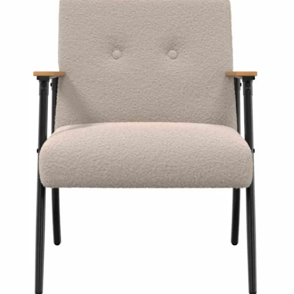 vidaXL Fåtöljer>fåtölj Ljusgrå 59 x 75 x 78 cm Krälsig Ull-liknande Tyg