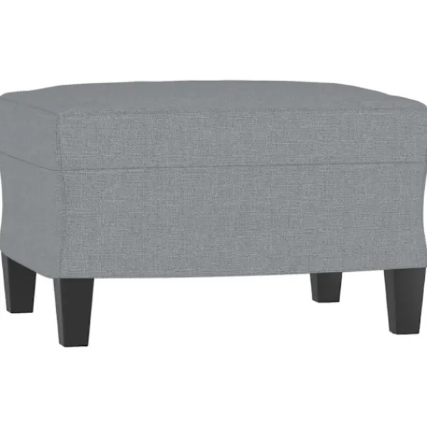 vidaXL Fåtöljer>Fåtölj med fotpall ljusgrå 60 cm tyg