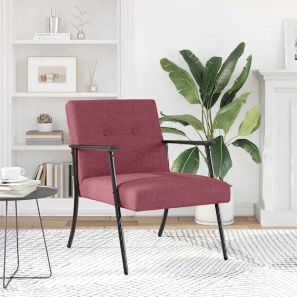 vidaXL Fåtöljer>fåtölj Vinröd 59 x 75 x 78 cm tyg