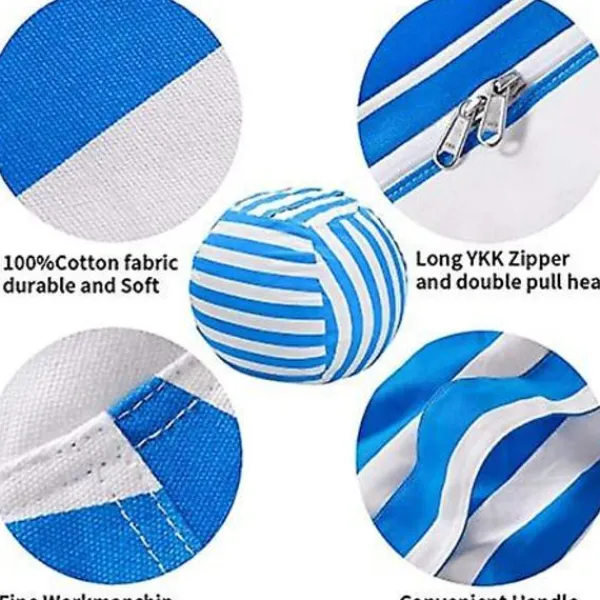 Sittsäckar>Fylld Djur Förvarings Sittpuff Överdrag För Barn Blue lines