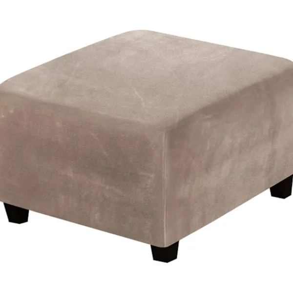 Sittpuffar>Fyrkantig fotpallsskydd Fyrkantig fotpallsskydd Förvaringsstolsskydd Stretch fotpallsskydd med elastisk botten, äkta sammetsväv, taupe