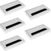 Kontorsmöbler>Fyrkantig kabelgenomföring 160x80mm för infällnad i skrivbord, kabelorganisatör för möbler, matt anodiserad aluminium, set om 5