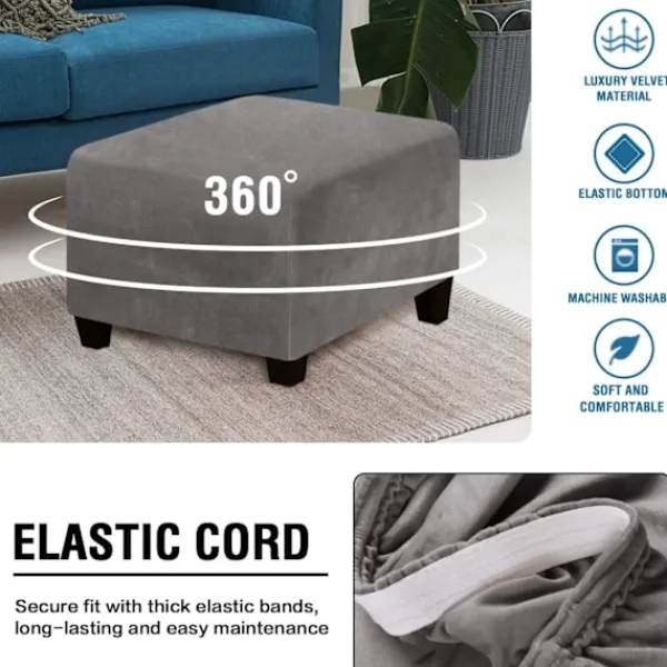 Sittpuffar>Fyrkantig ottomanskåpa Ottoman Slipcover Fyrkantig fotpallsskydd