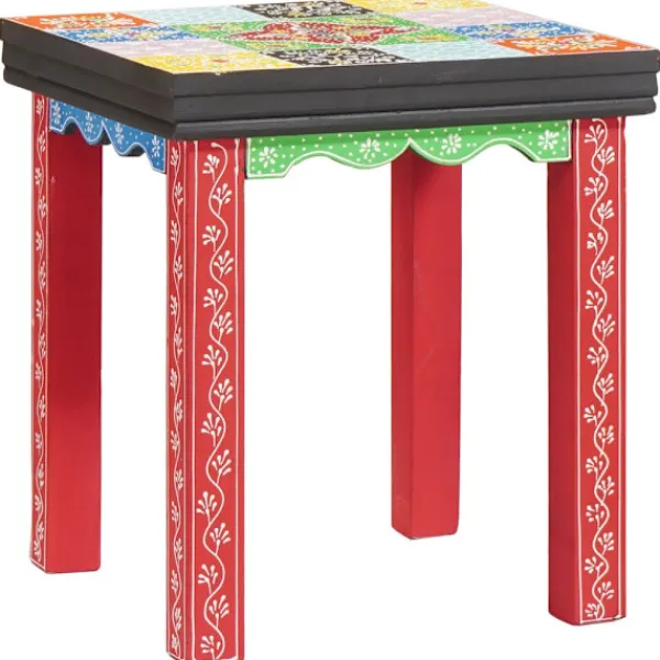 vidaXL Småbord>Fyrkantigt bord 3 pcs Flerfärgsdesign
