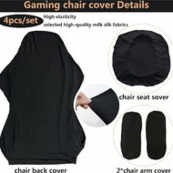 Stolar>Gaming Stolskydd - Kontorsstolskydd 4 Delar/Set Gaming Stolskydd med Armstödsskydd/Stolsryggskydd/Stolssitsskydd, Gaming Stolskydd