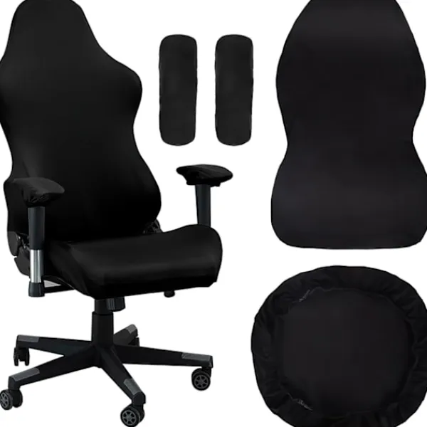 Stolar>Gaming stolsöverdrag, med armstöd, svart stretchigt stolsöverdrag, tvättbart, för gamingstol, kontorsstol, snurrstol{yh}
