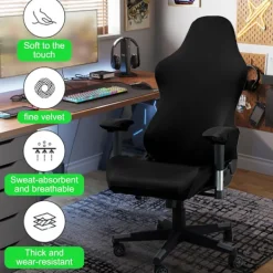 Stolar>Gaming stolsöverdrag, med armstöd, svart stretchigt stolsöverdrag, tvättbart, för gamingstol, kontorsstol, snurrstol{yh}