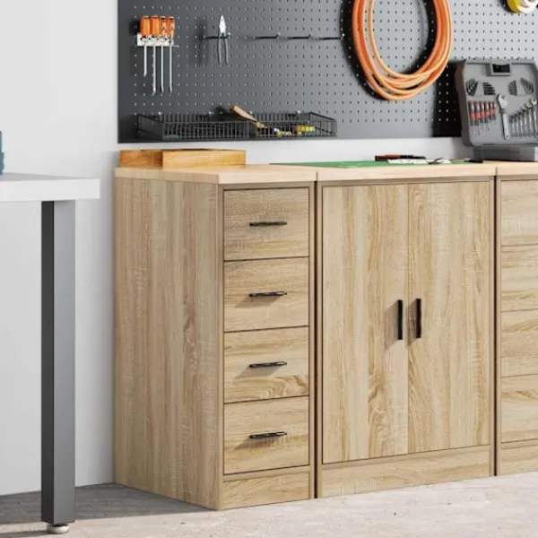 vidaXL Byråer>Garageskåp Sonoma ek 30x51x85 cm massiv trä furu